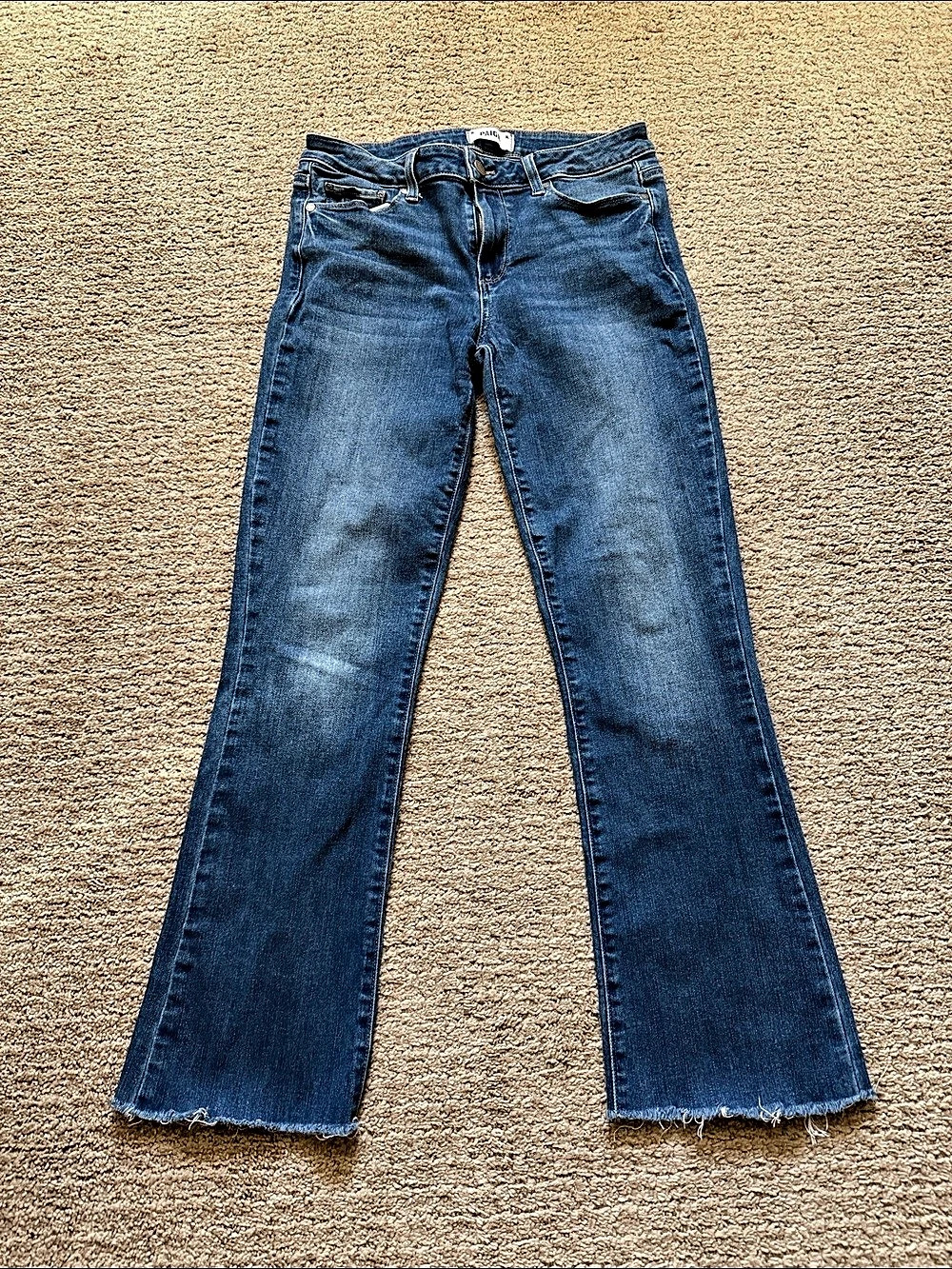 PAIGE Manhattan Flare Jeans in Blue Waist 30